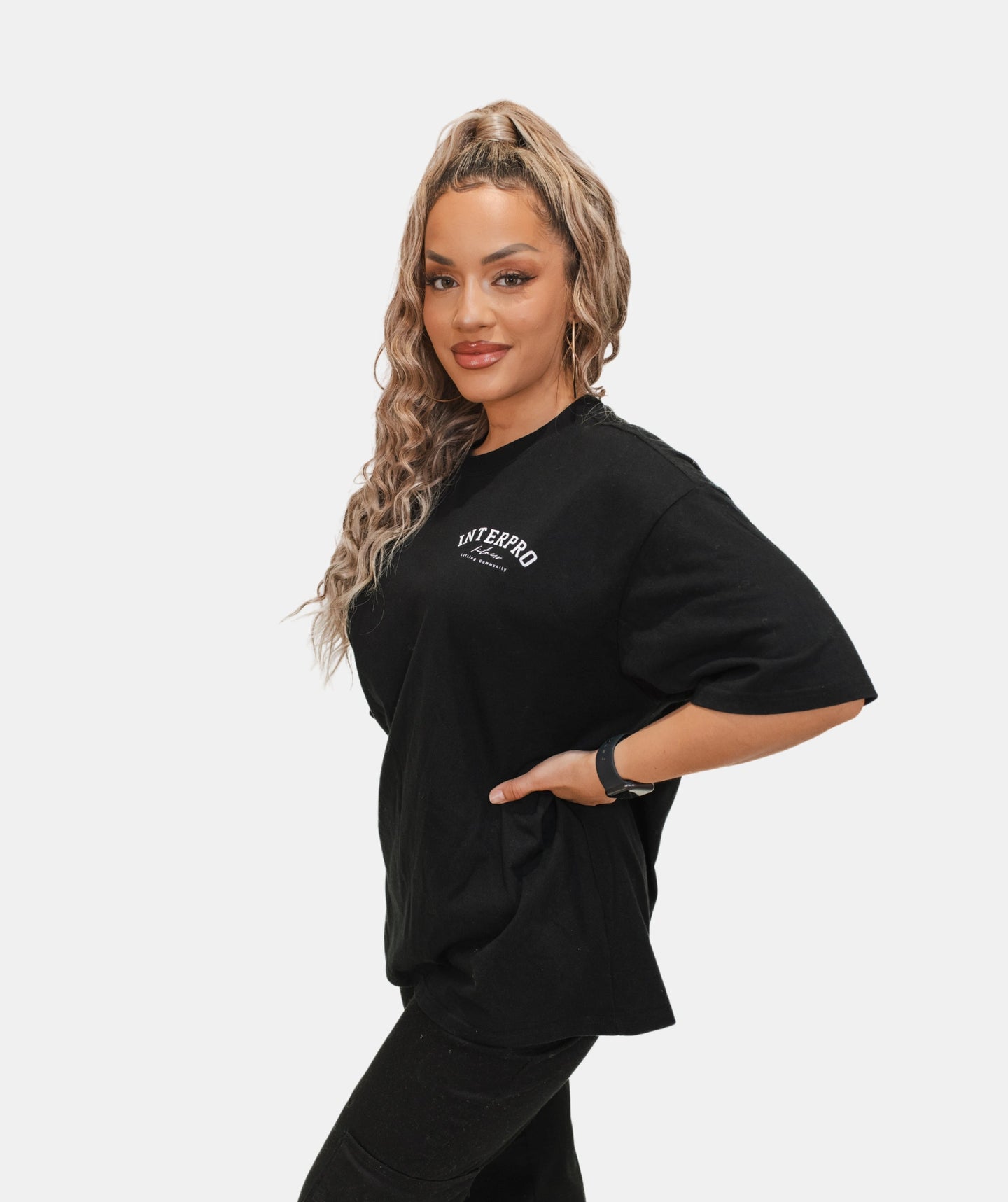 Oversize-T-Shirt für Damen - Schwarz