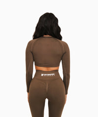 Figurformende Leggings für Damen – Braun – Active