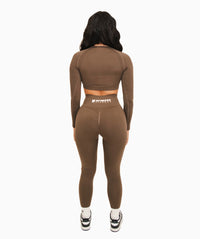 Figurformende Leggings für Damen – Braun – Active