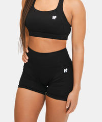 Nahtlose Shorts für Damen - Schwarz