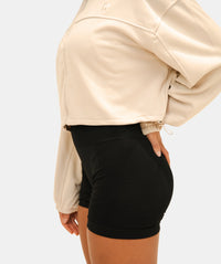 Women's Zip Up Cropped Jacket - Beige