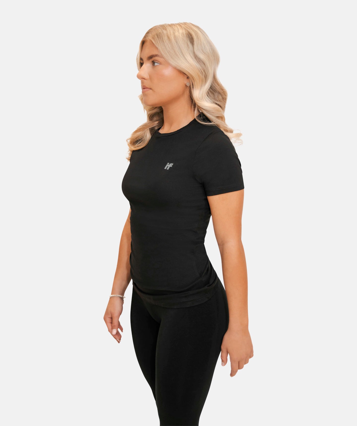 Slim Fit T-Shirt für Damen - Schwarz