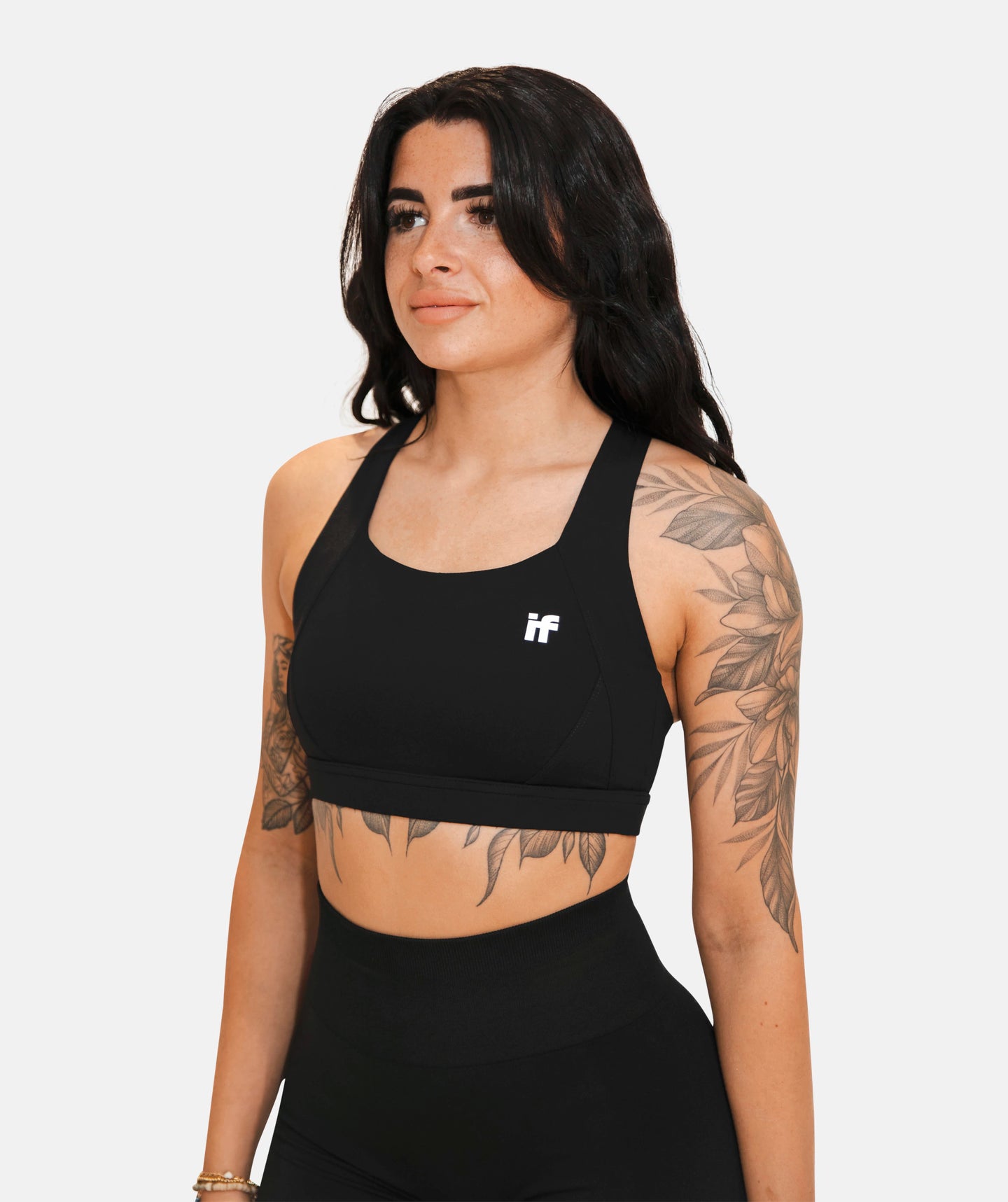 Damen Cross Back Sport-BH – Schwarz