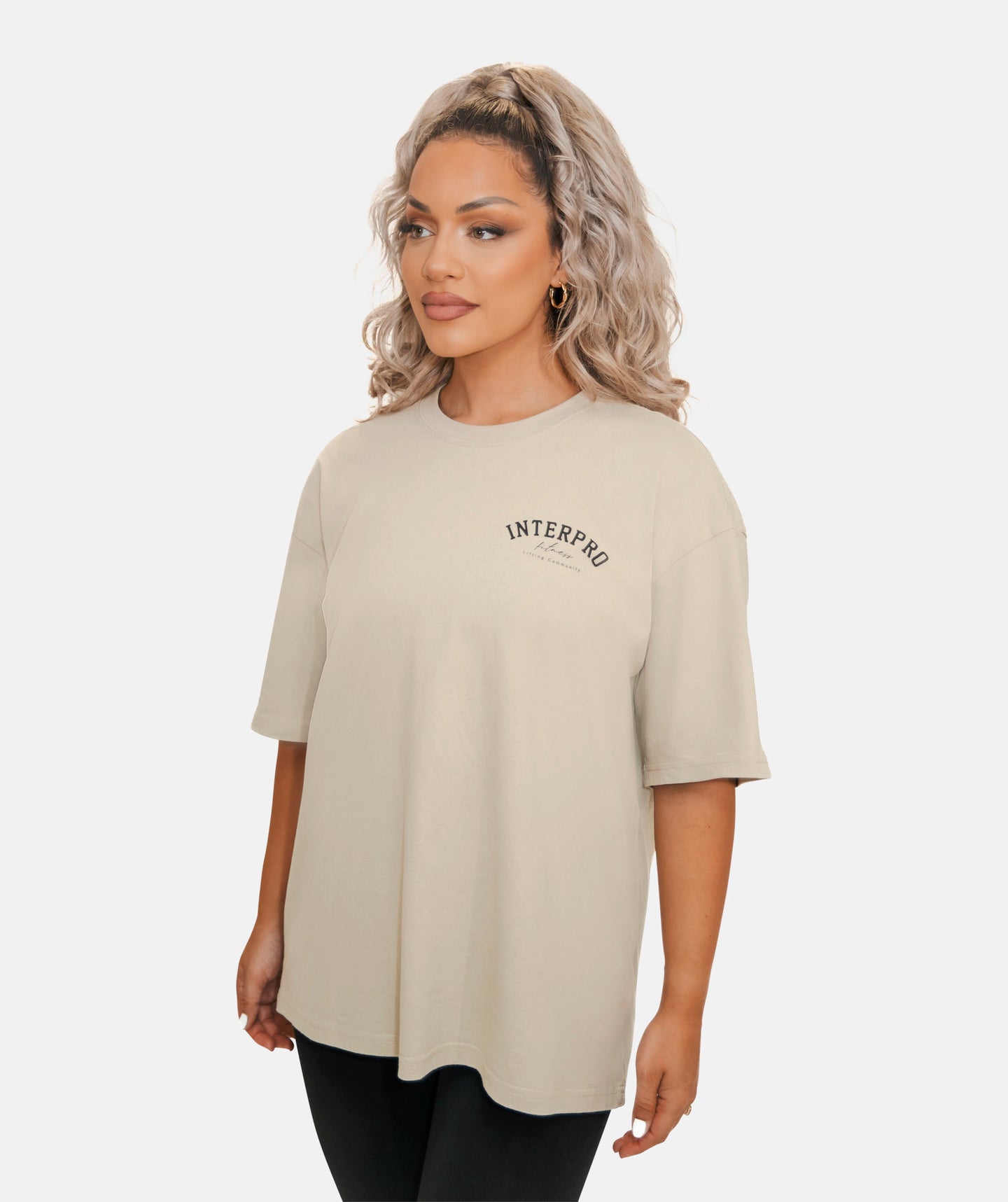Oversize-T-Shirt für Damen - Beige