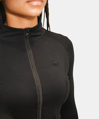 Women's Zip Up Slim Fit Jacket - Black