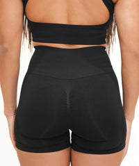 Nahtlose Shorts für Damen - Schwarz