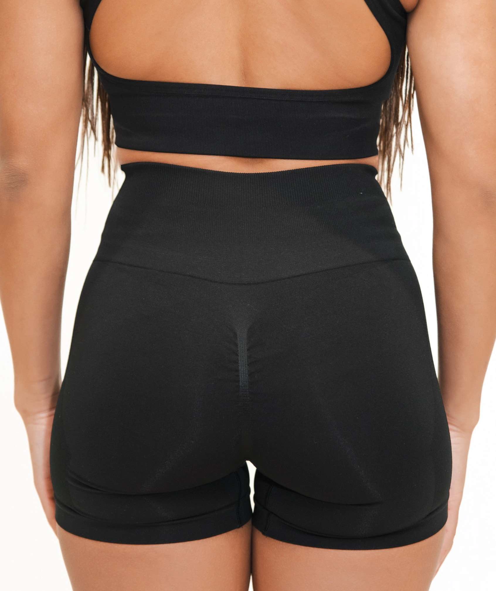 Nahtlose Shorts für Damen - Schwarz