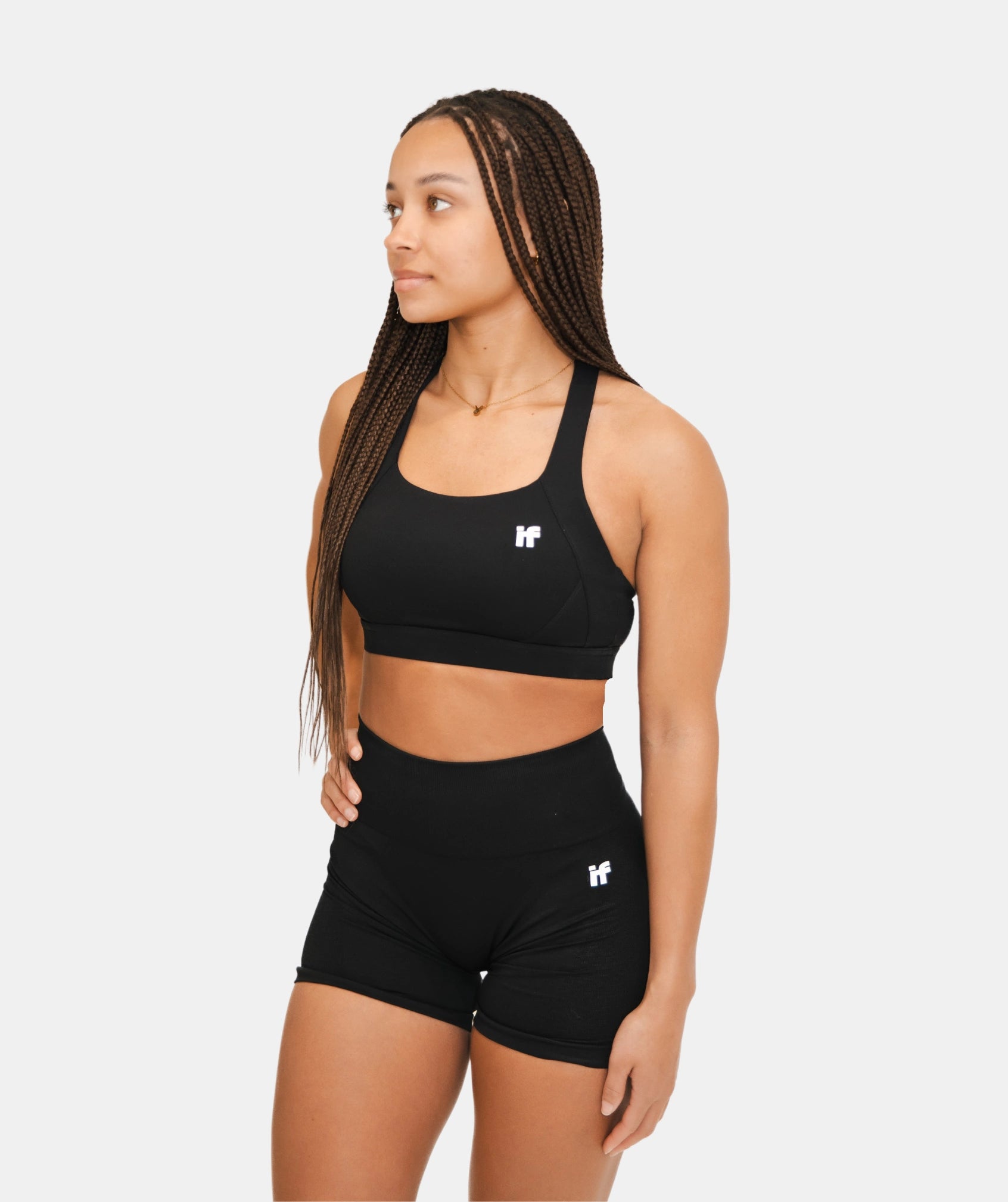 Nahtlose Shorts für Damen - Schwarz