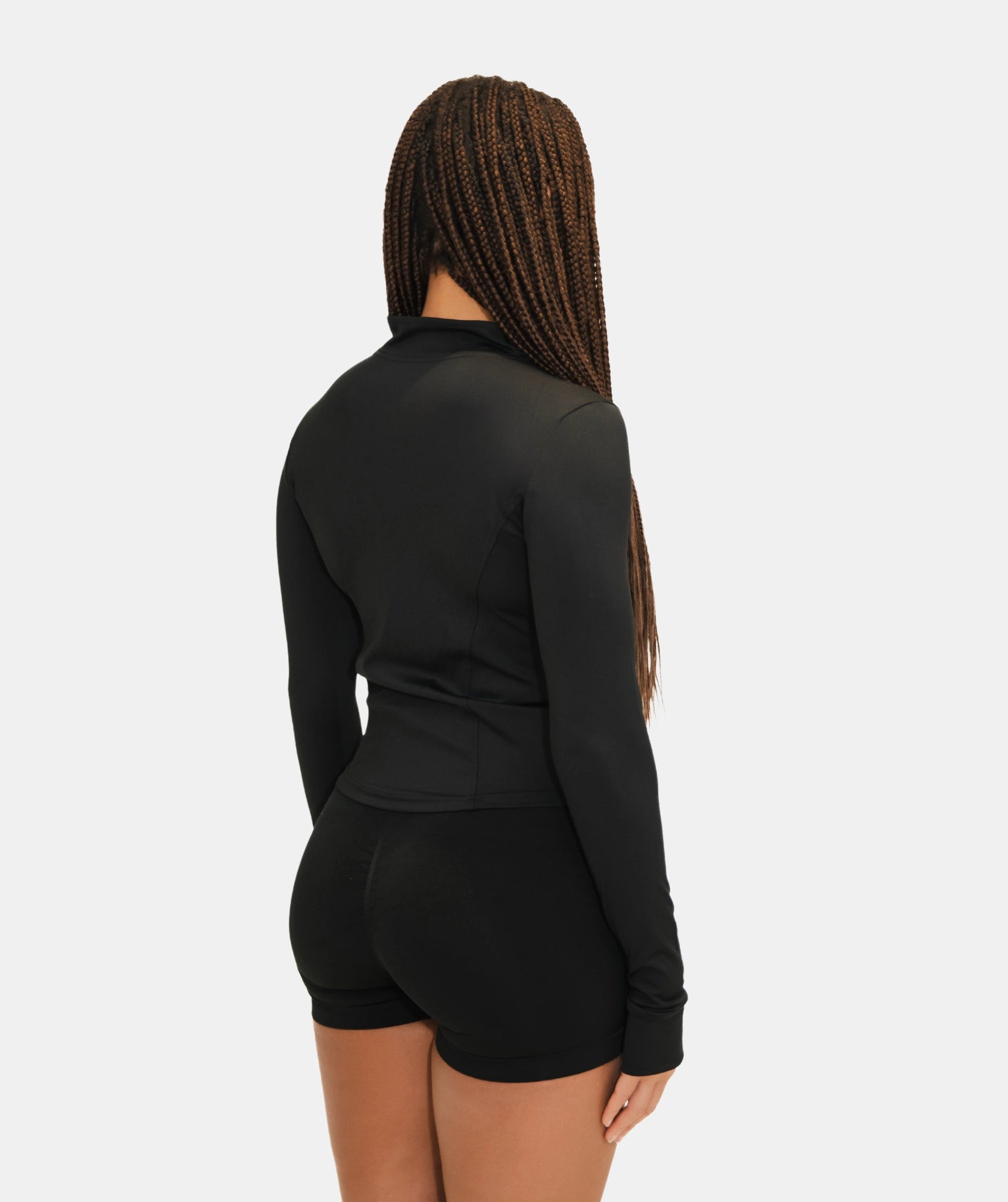 Women's Zip Up Slim Fit Jacket - Black