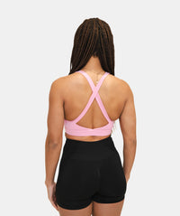 Damen Cross Back Sport-BH – Rosa
