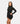 Slim Fit Jacke mit Reißverschluss für Damen - Schwarz
