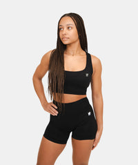 Nahtlose Shorts für Damen - Schwarz