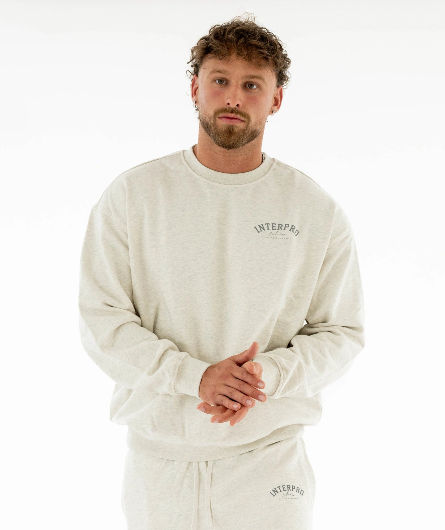 Men's Oversized Sweater - Creme Marl