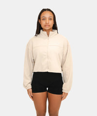 Veste courte zippée pour femme - Beige