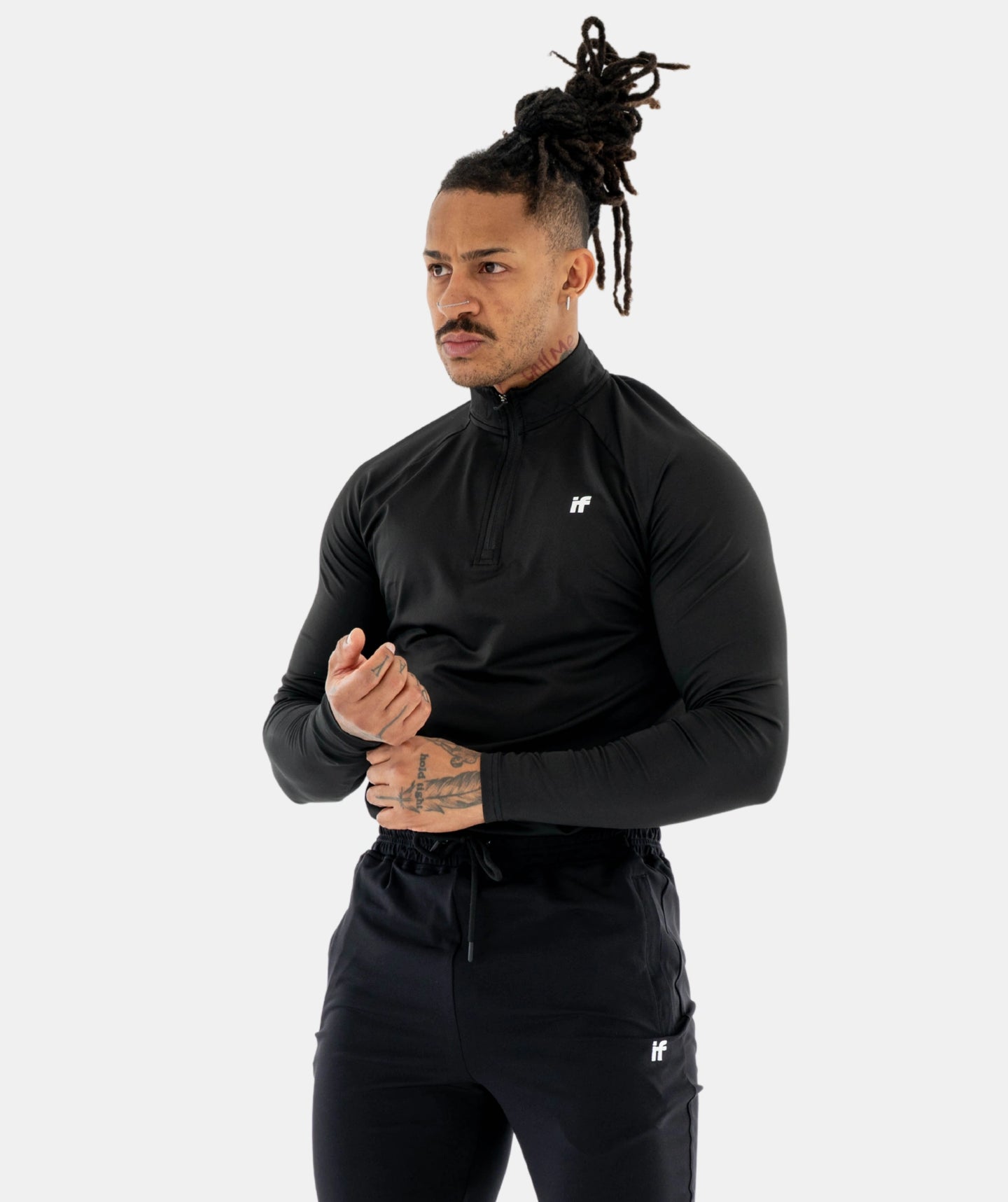 Men's 1/4 Zip Top - Black