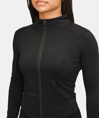 Women's Zip Up Slim Fit Jacket - Black