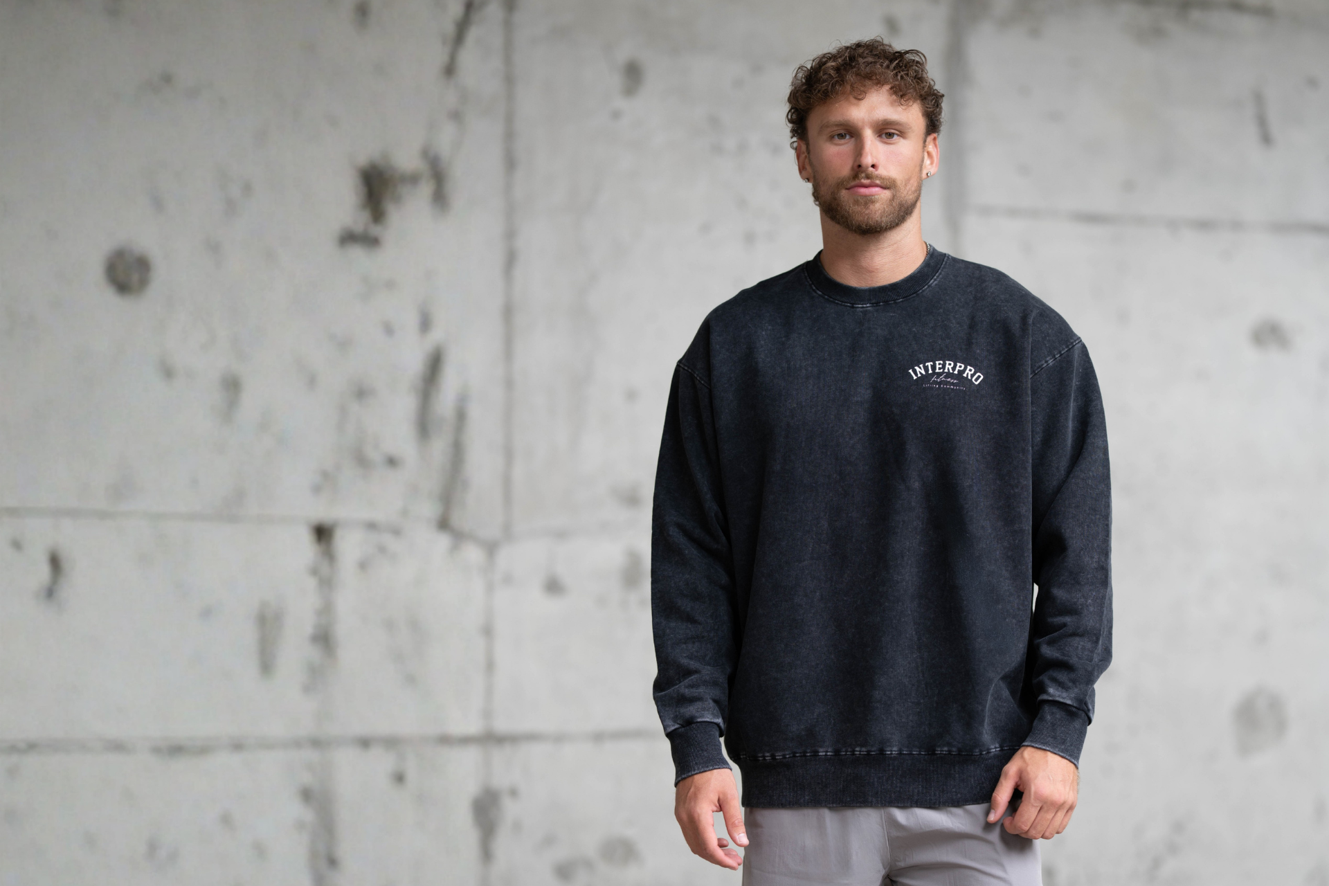 Mens oversized black gym sweater
