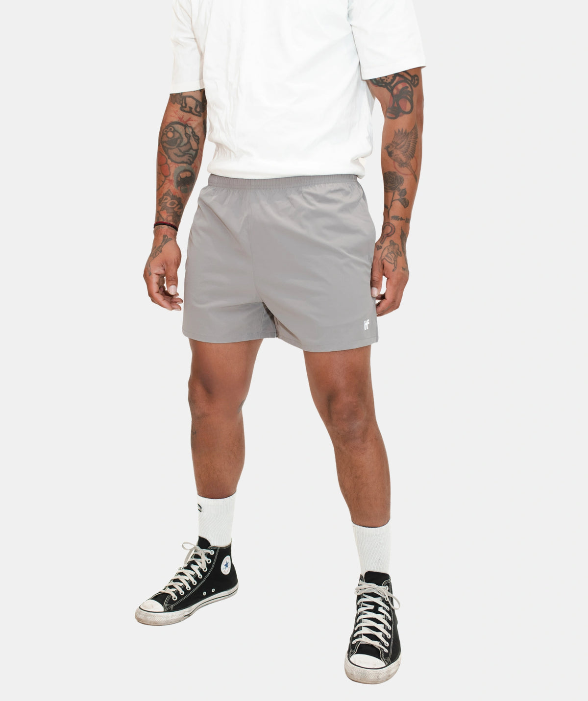 Grey athletic gym shorts