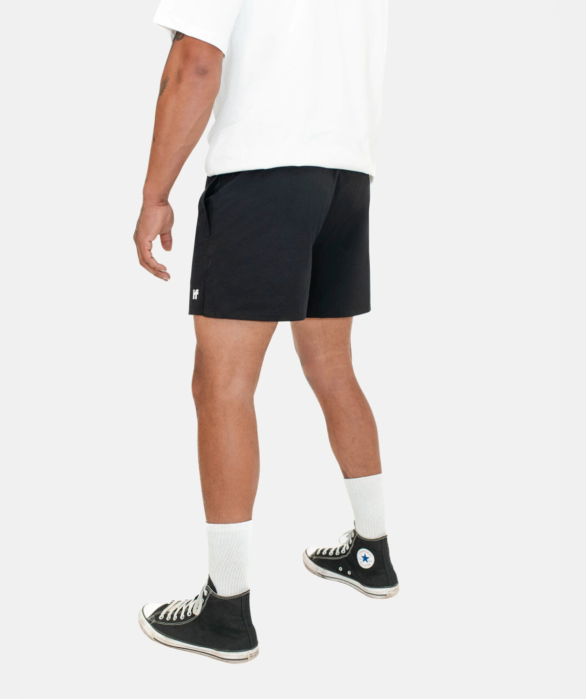 black shorts