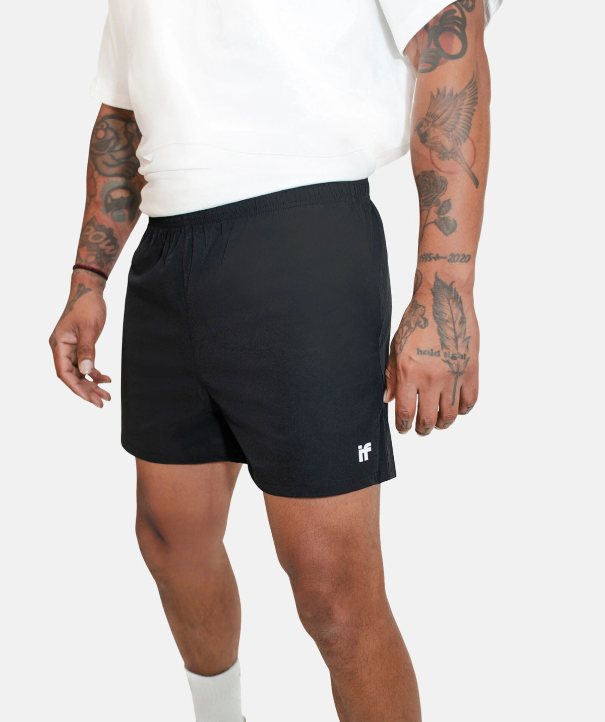 black shorts