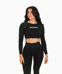 Women's Long Sleeve Crop - Black