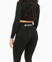 Women's Long Sleeve Crop - Black