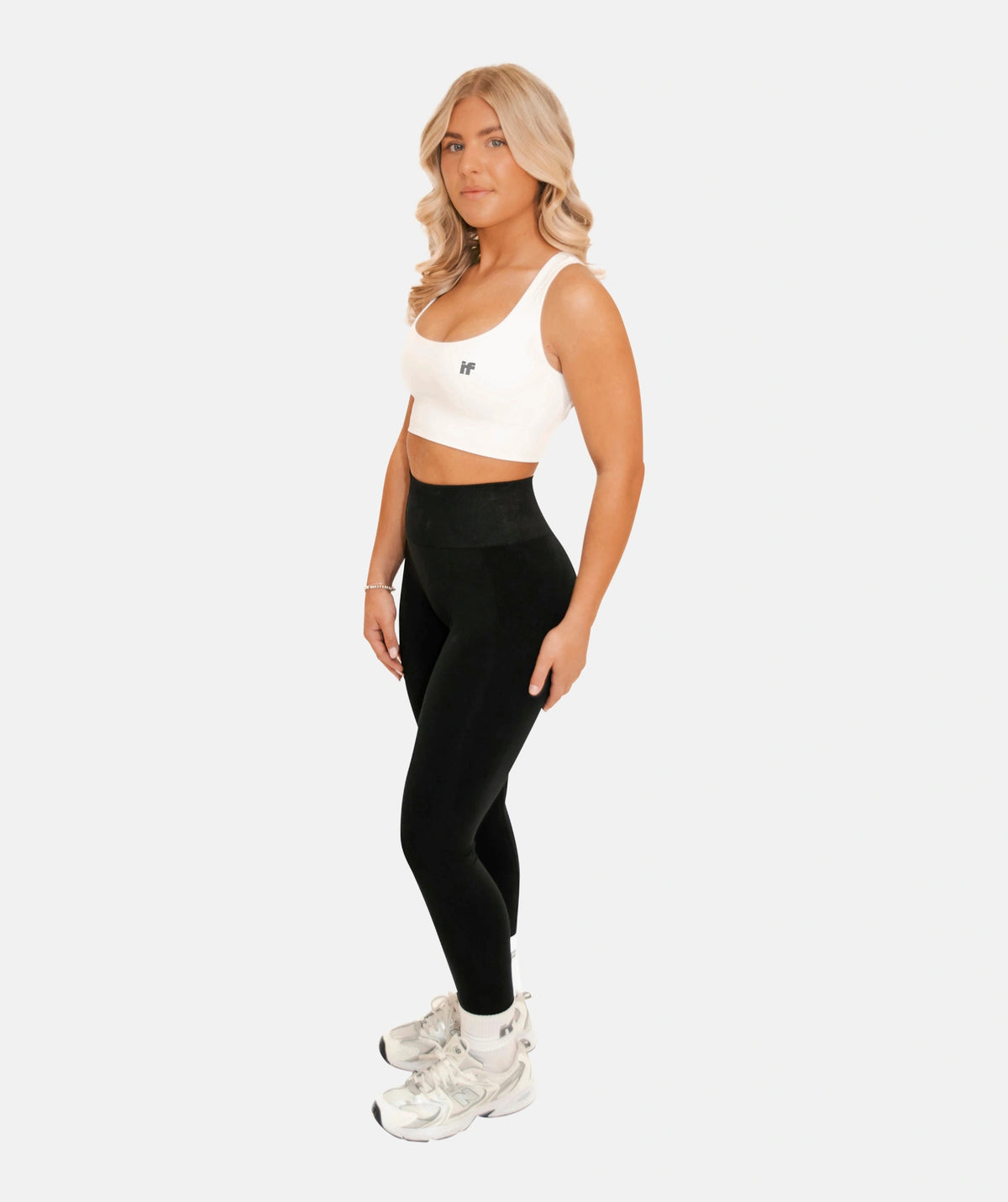 white sports bra