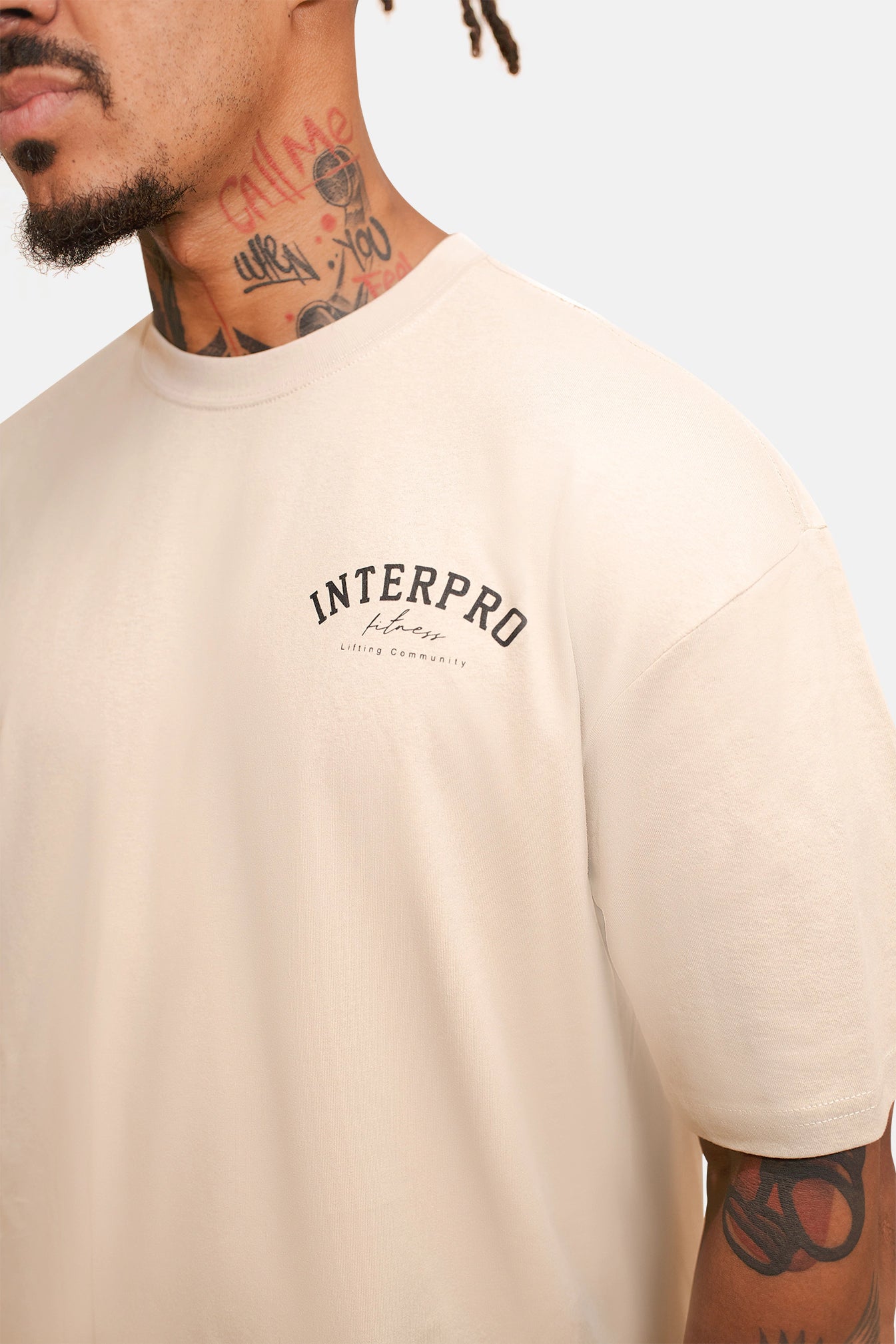 Men's Oversized T Shirt - Beige