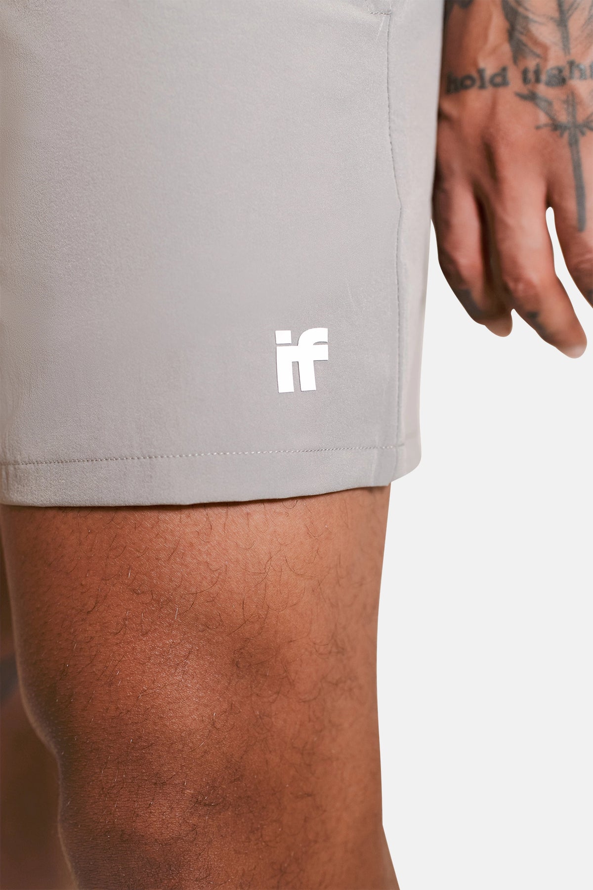 light grey shorts