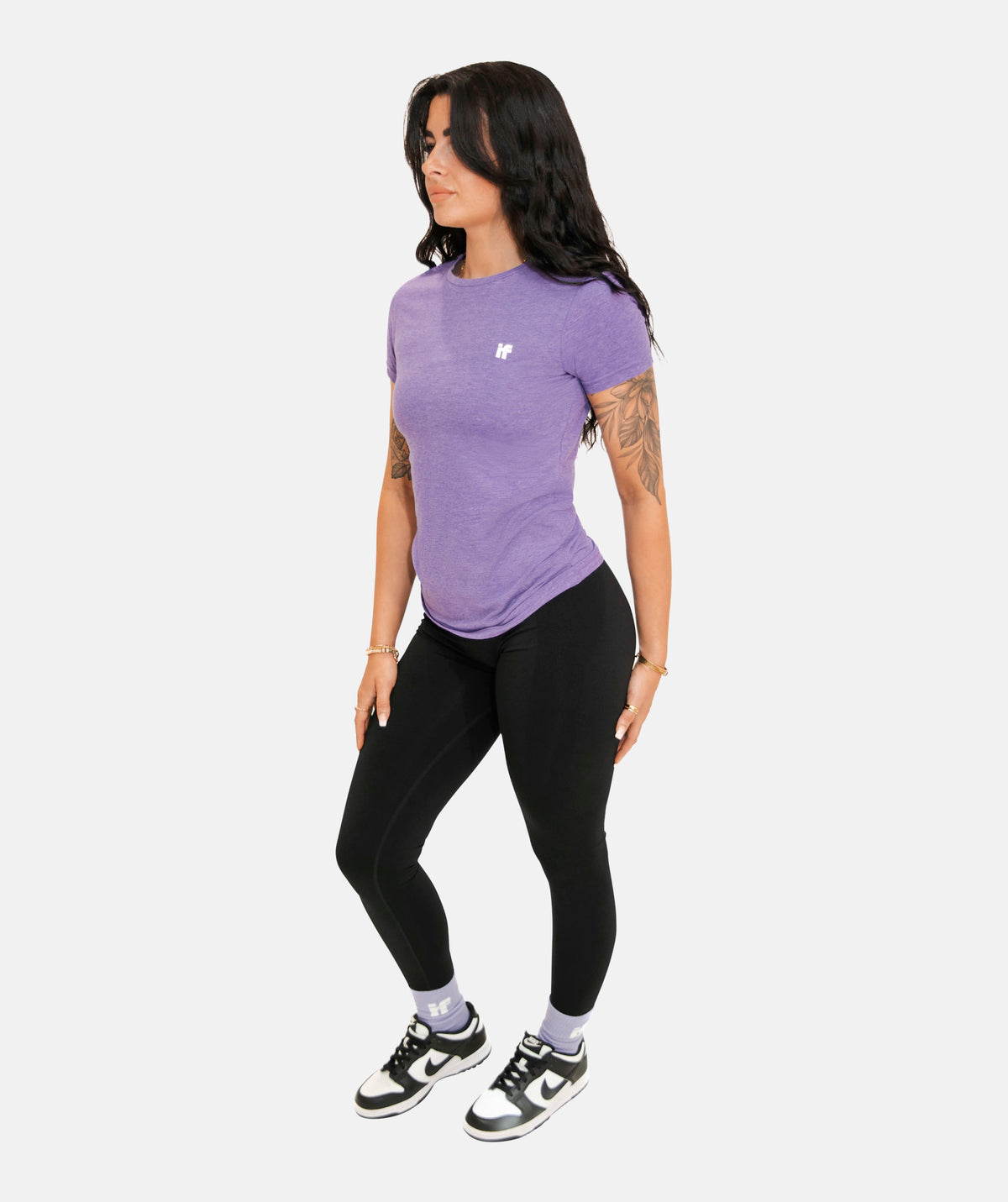 purple slim fit gym t-shirt 