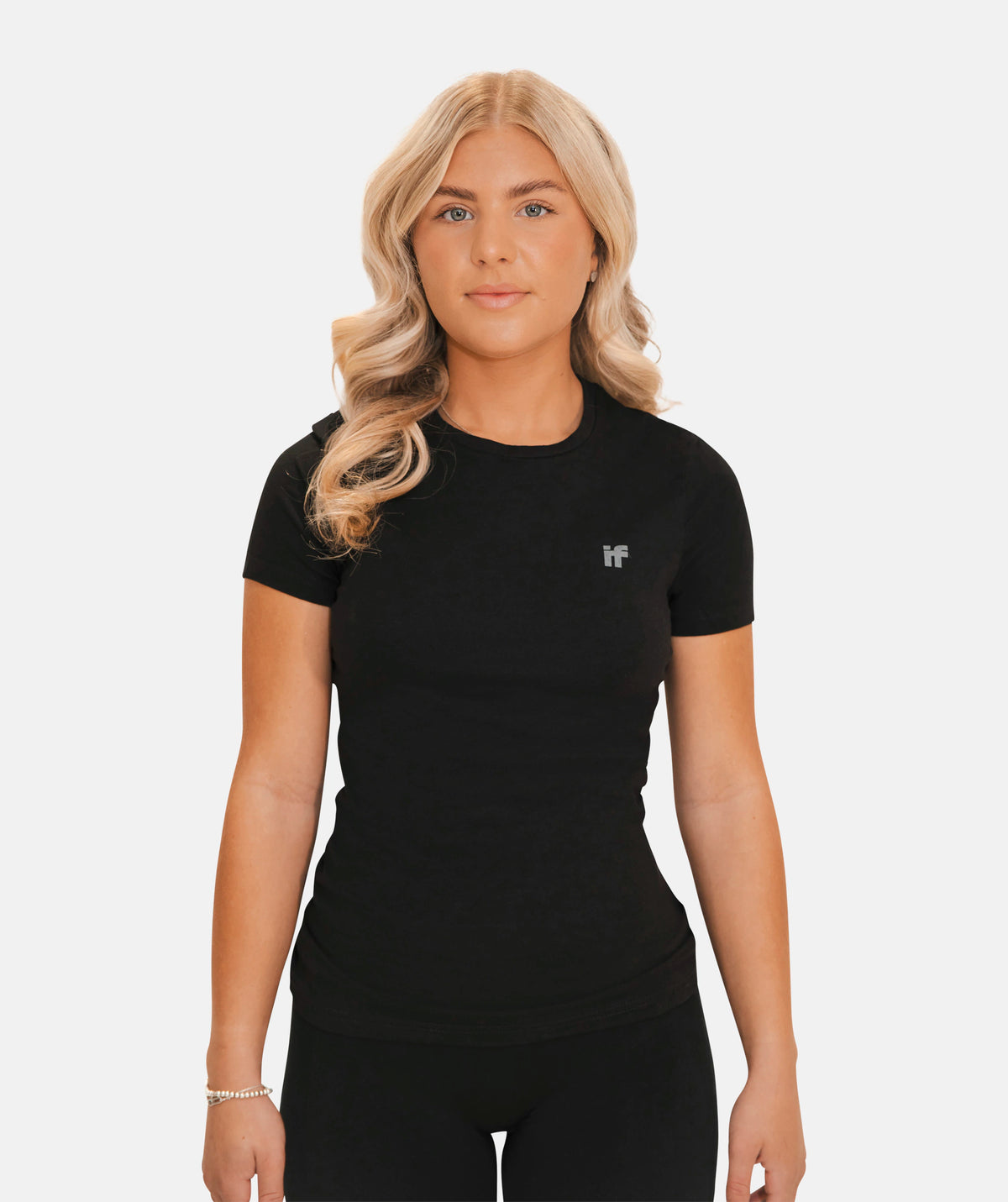black slim fit t-shirt with a subtle logo 