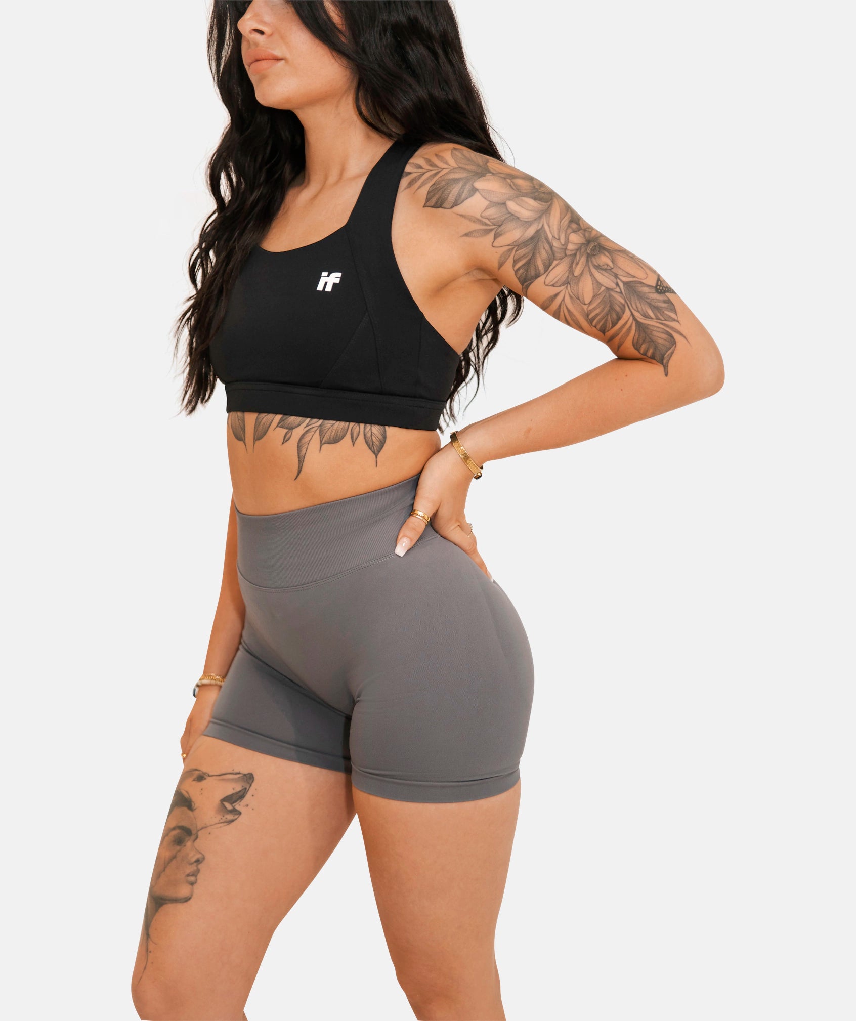 Women's Seamless Shorts - Grey