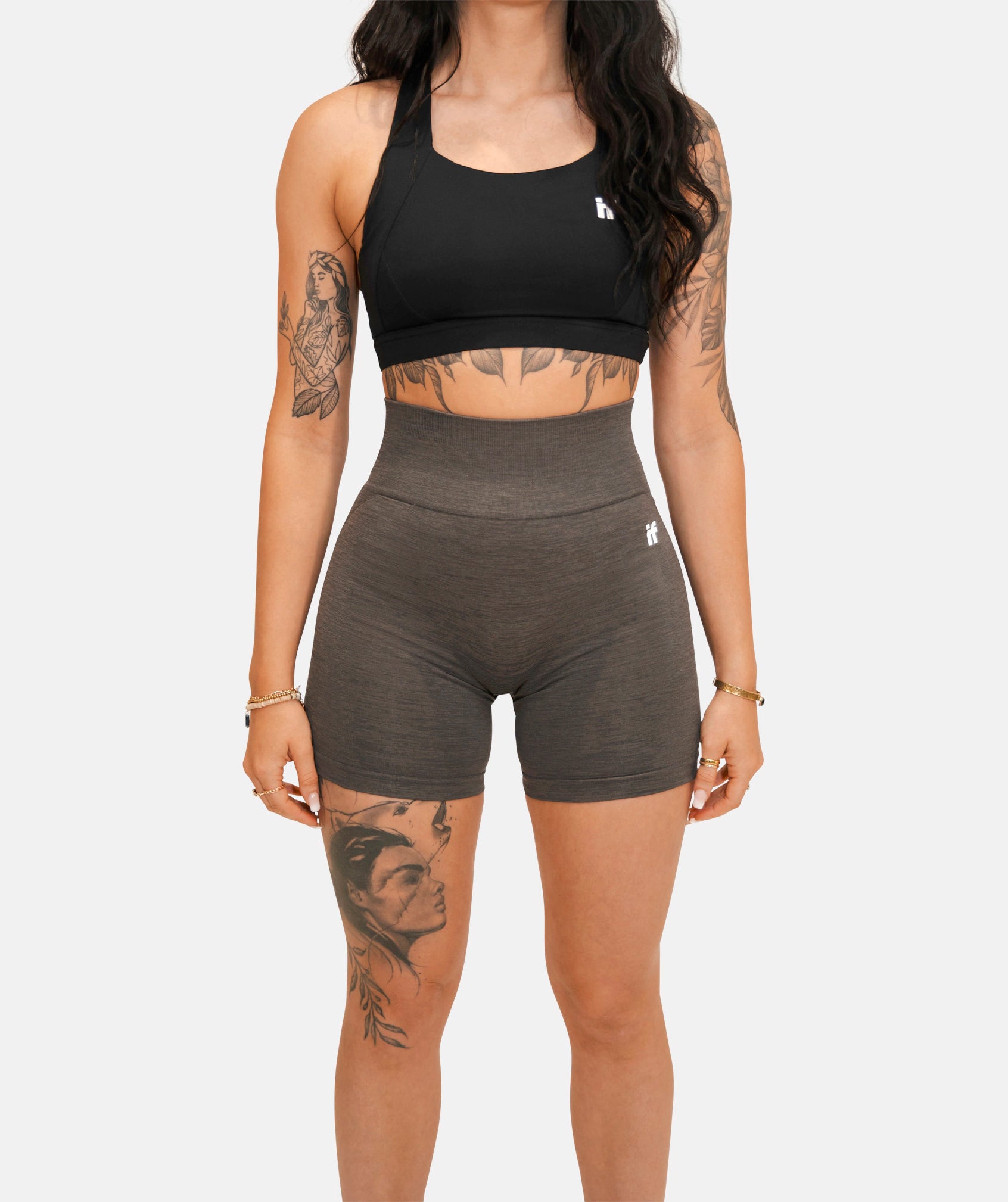 Women's Seamless Shorts -  Light Brown