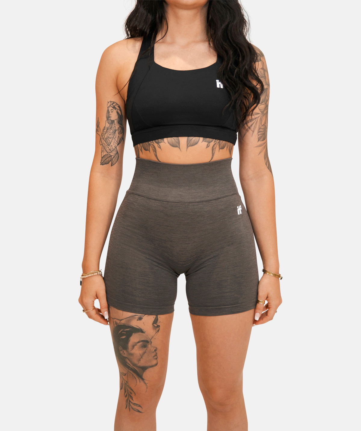 Black Sports Bra Shorts Set