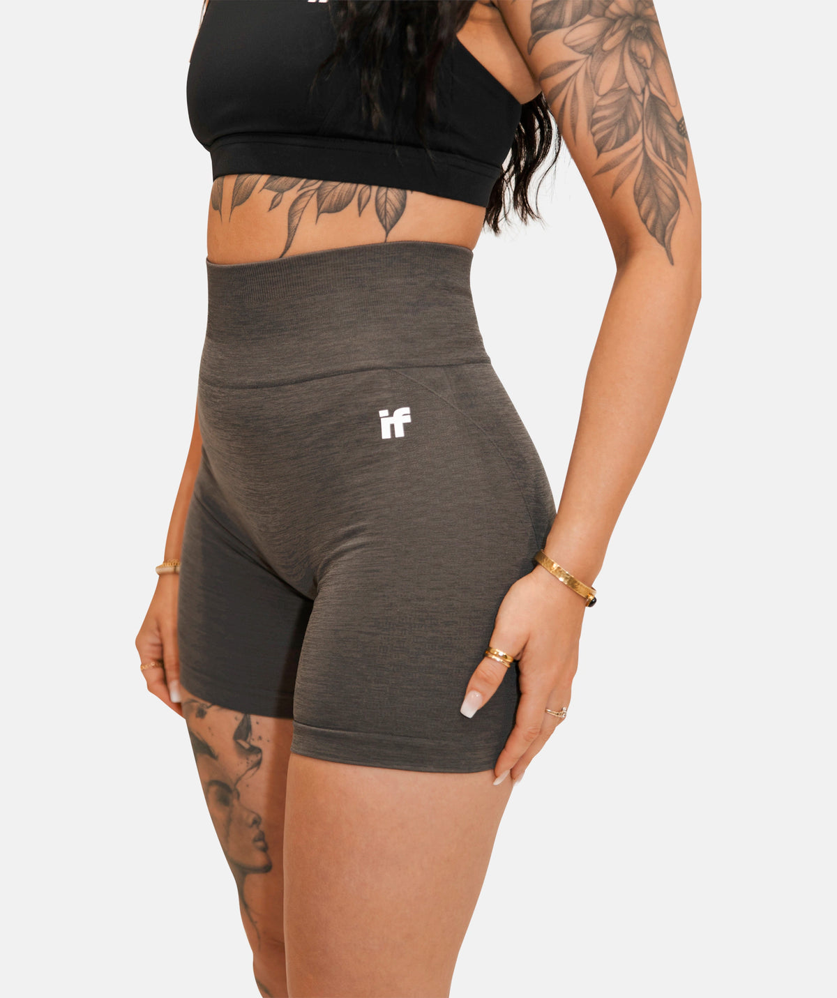  light brown seamless shorts 