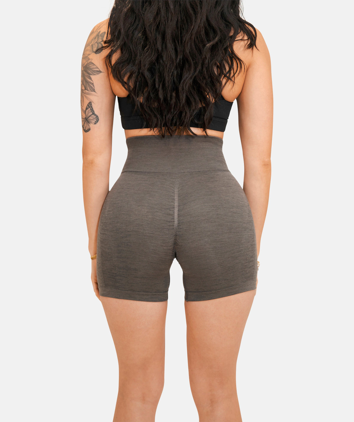 High-Waisted Grey Gym Shorts