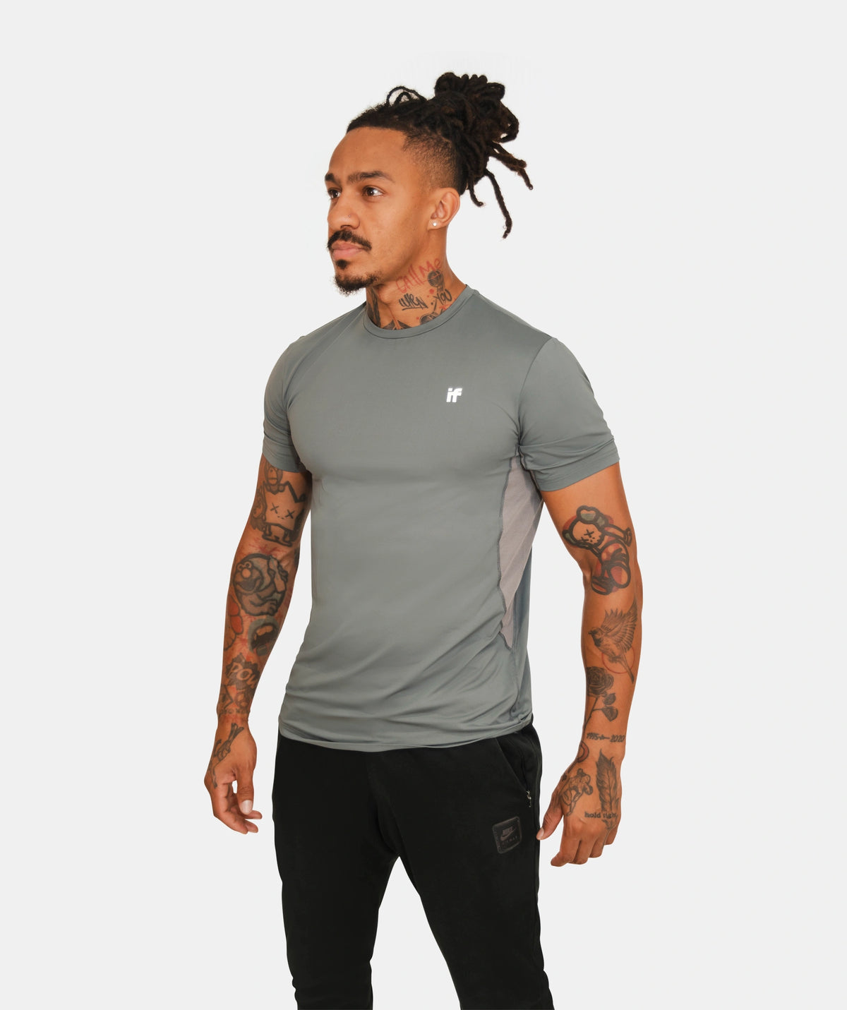 grey men's breathable T-shirt