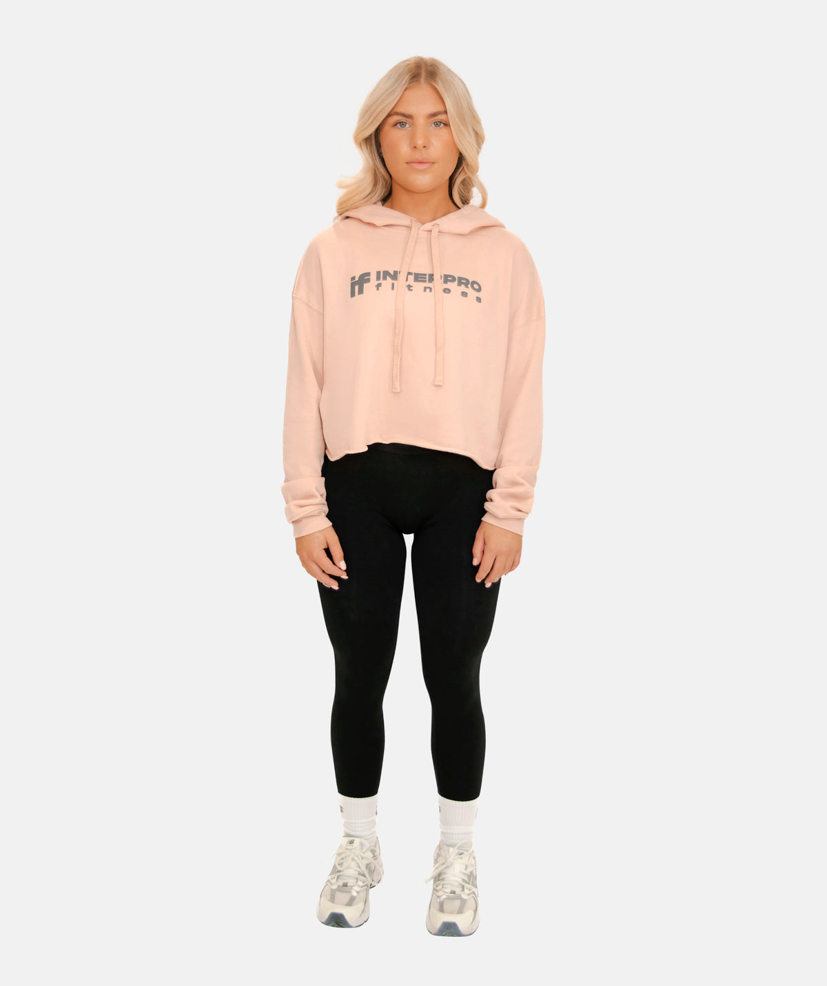 Women’s cropped pink hoodie