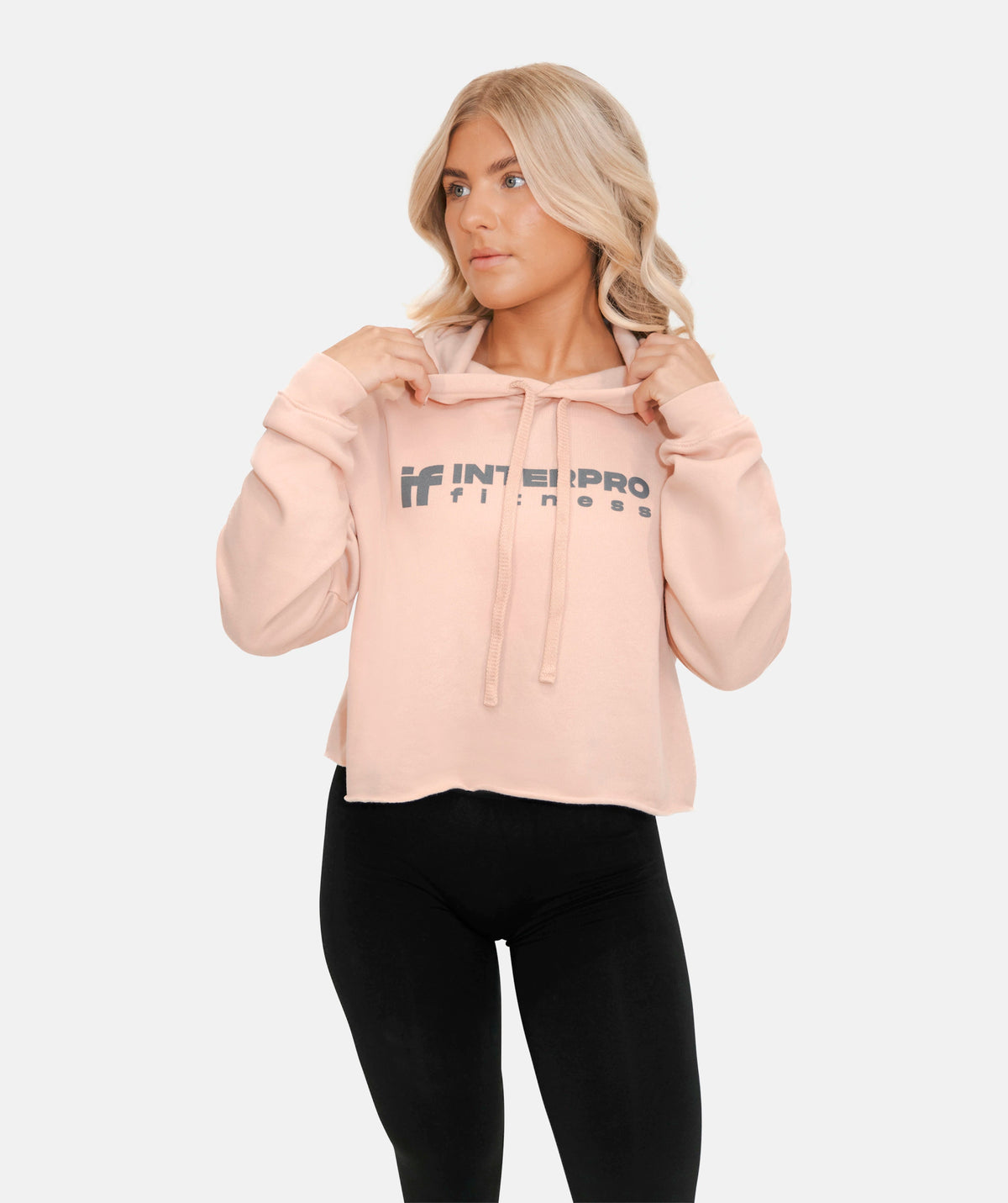Women’s cropped pink hoodie
