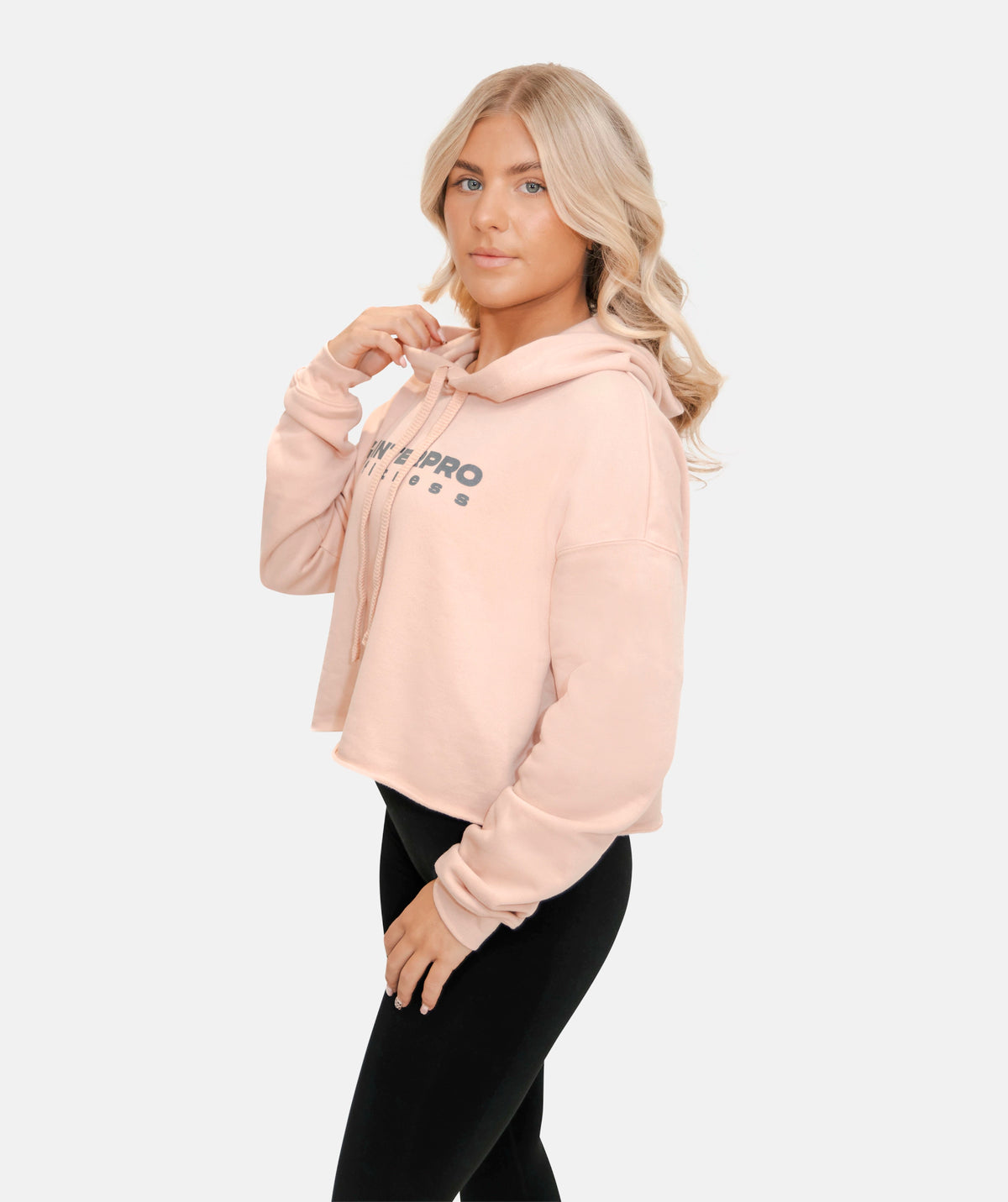 Women’s cropped gym pink hoodie