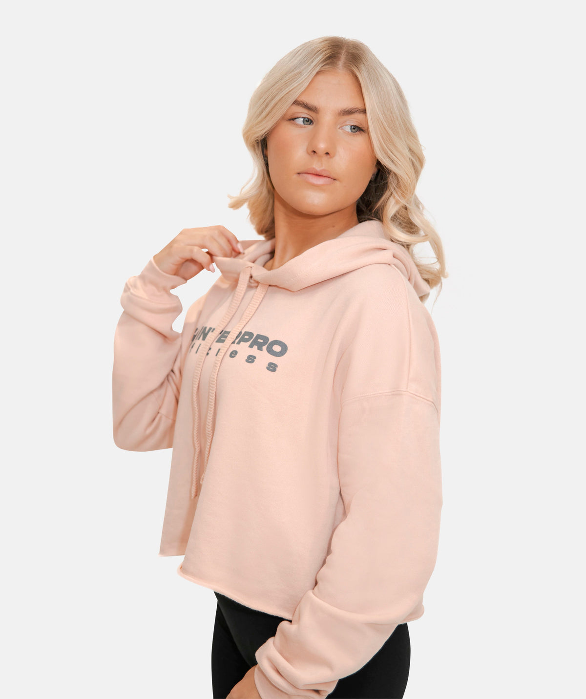 Women’s cropped pink hoodie