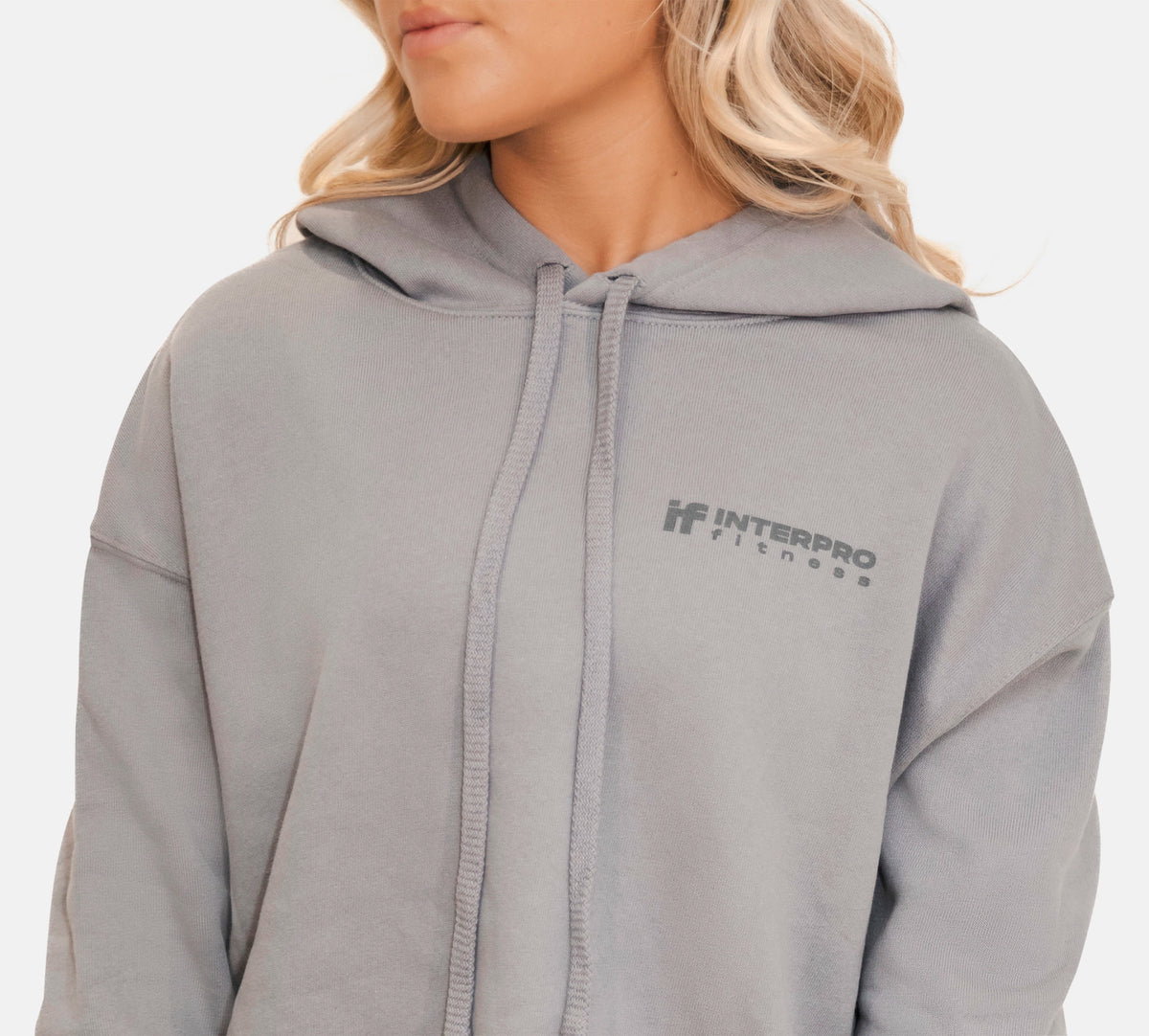 interpro grey cropped hoodie