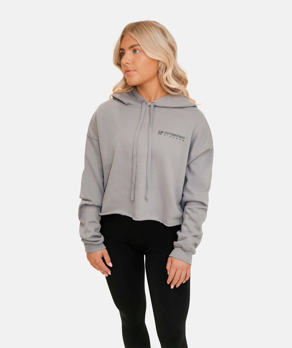grey cropped hoodie