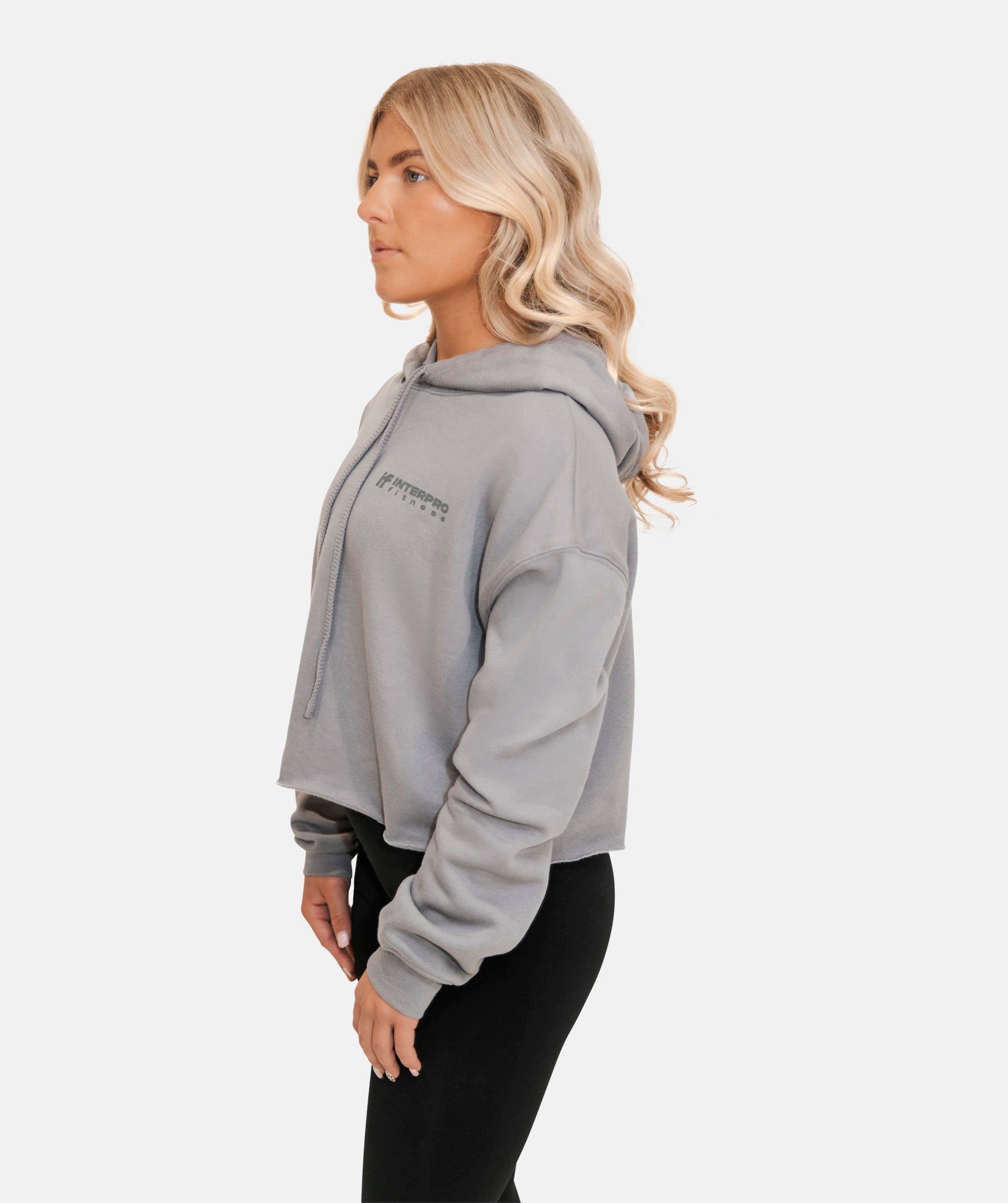 Women's Cropped Hoodie - Grey