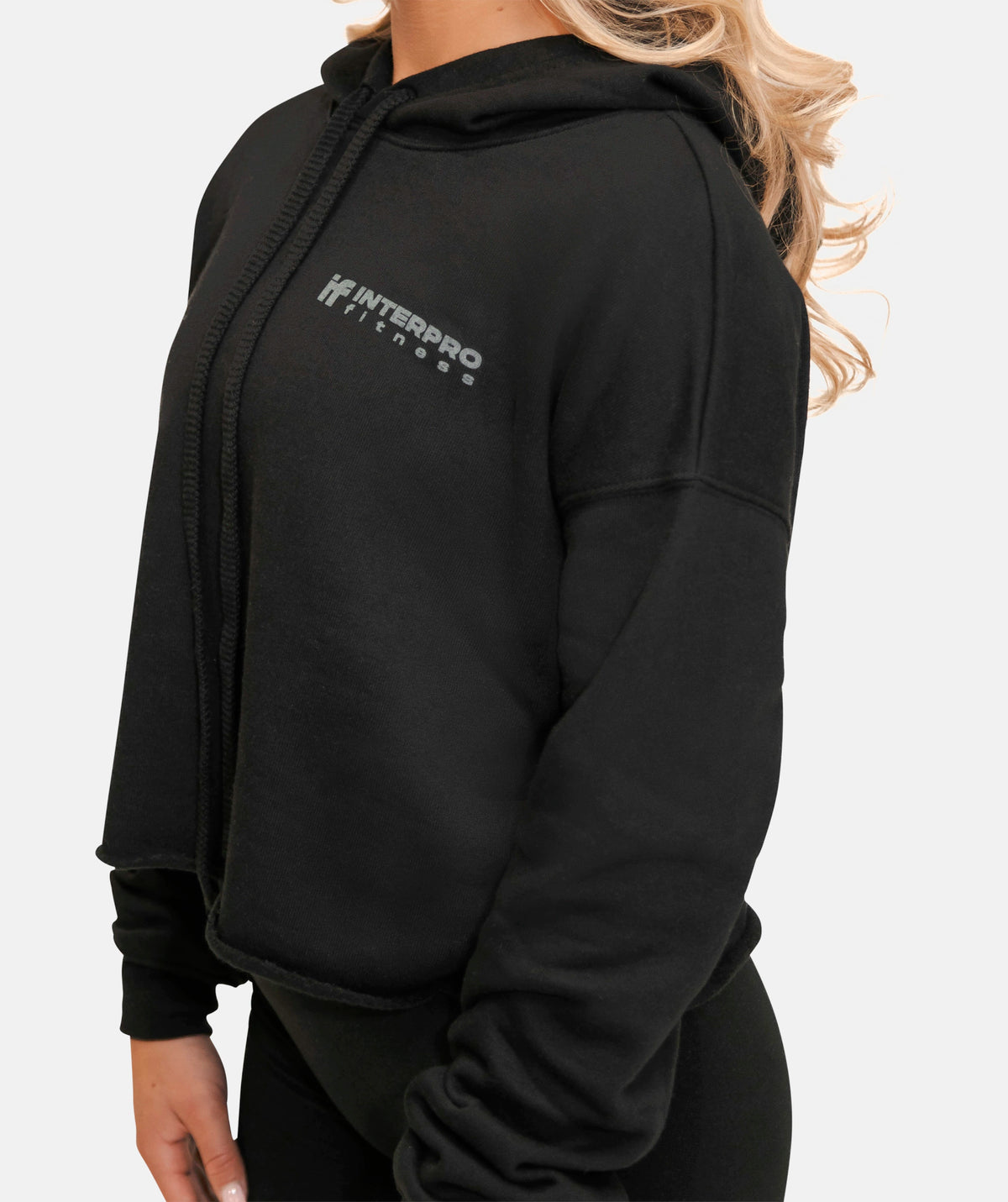 interpro black cropped hoodie 