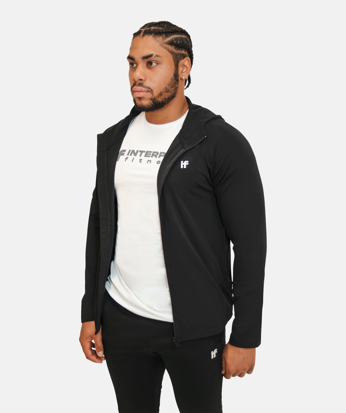 Men's Zip Up Hoodie - Black