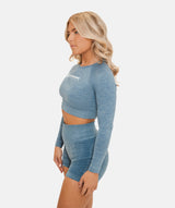 Women's Long Sleeve Crop - Blue