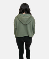 Women's Cropped Hoodie - Khaki