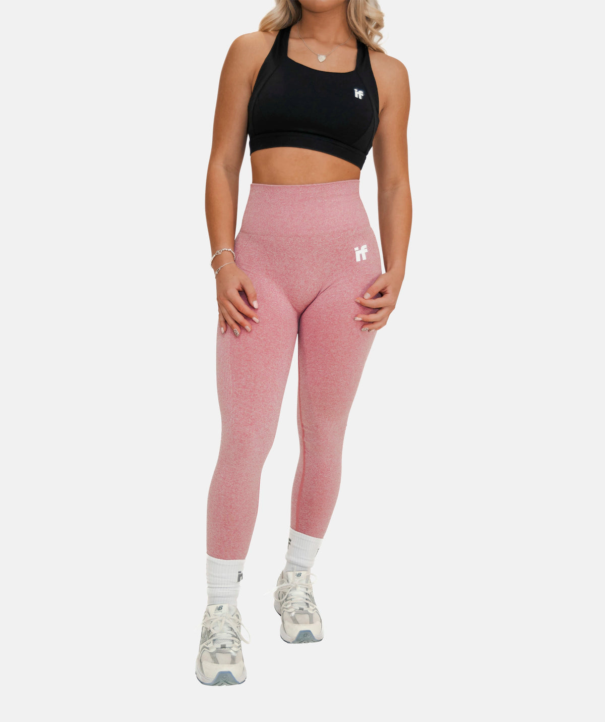 Pink seamless workout leggings