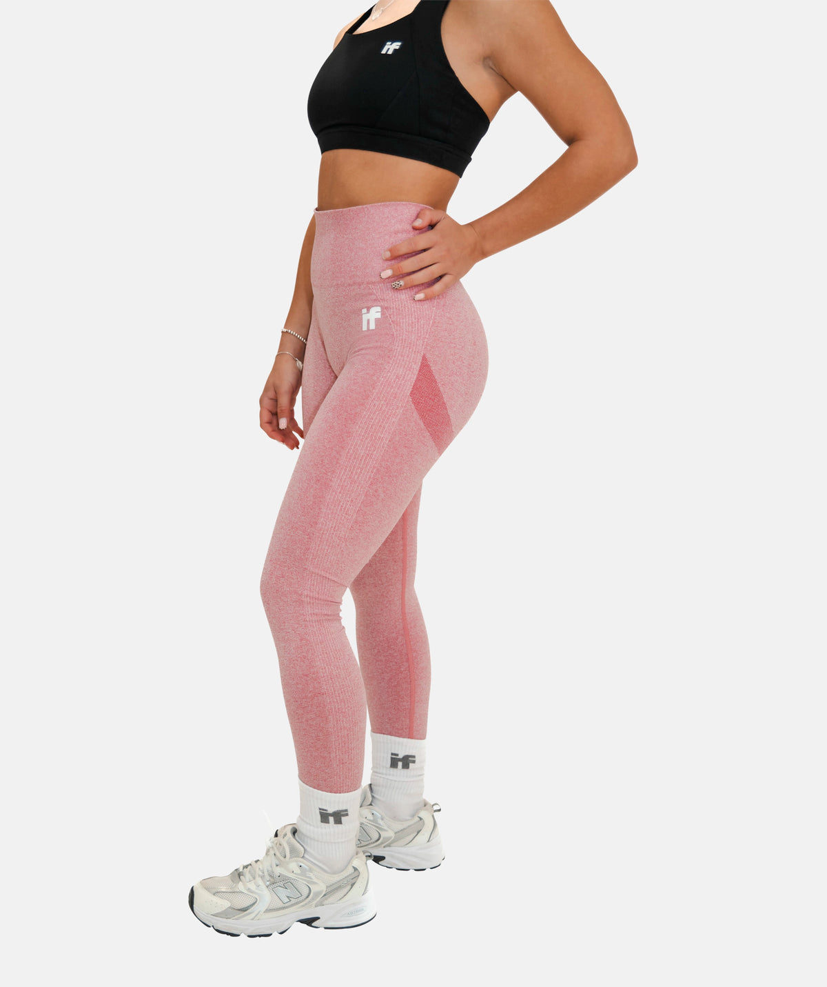 Pink seamless workout leggings